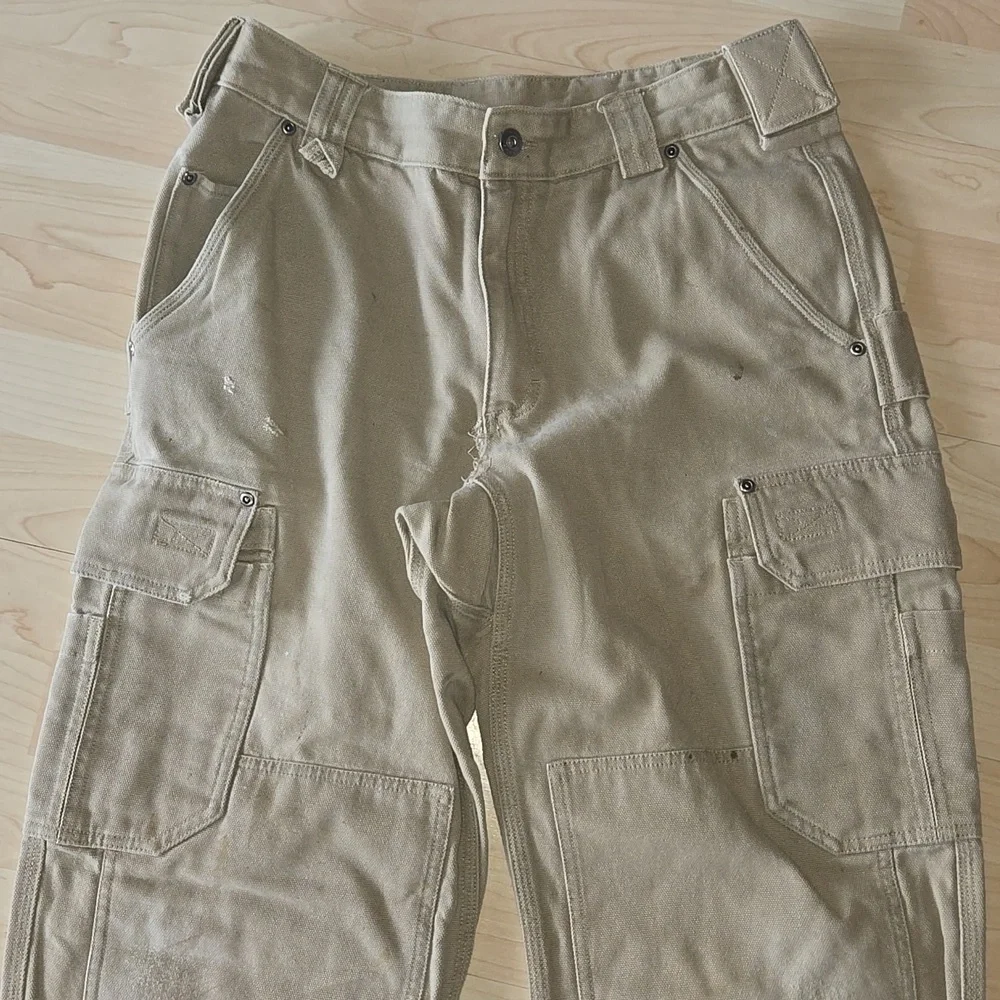 Deluth Tan Cargo Double Knee Well Loved Pants Size 30